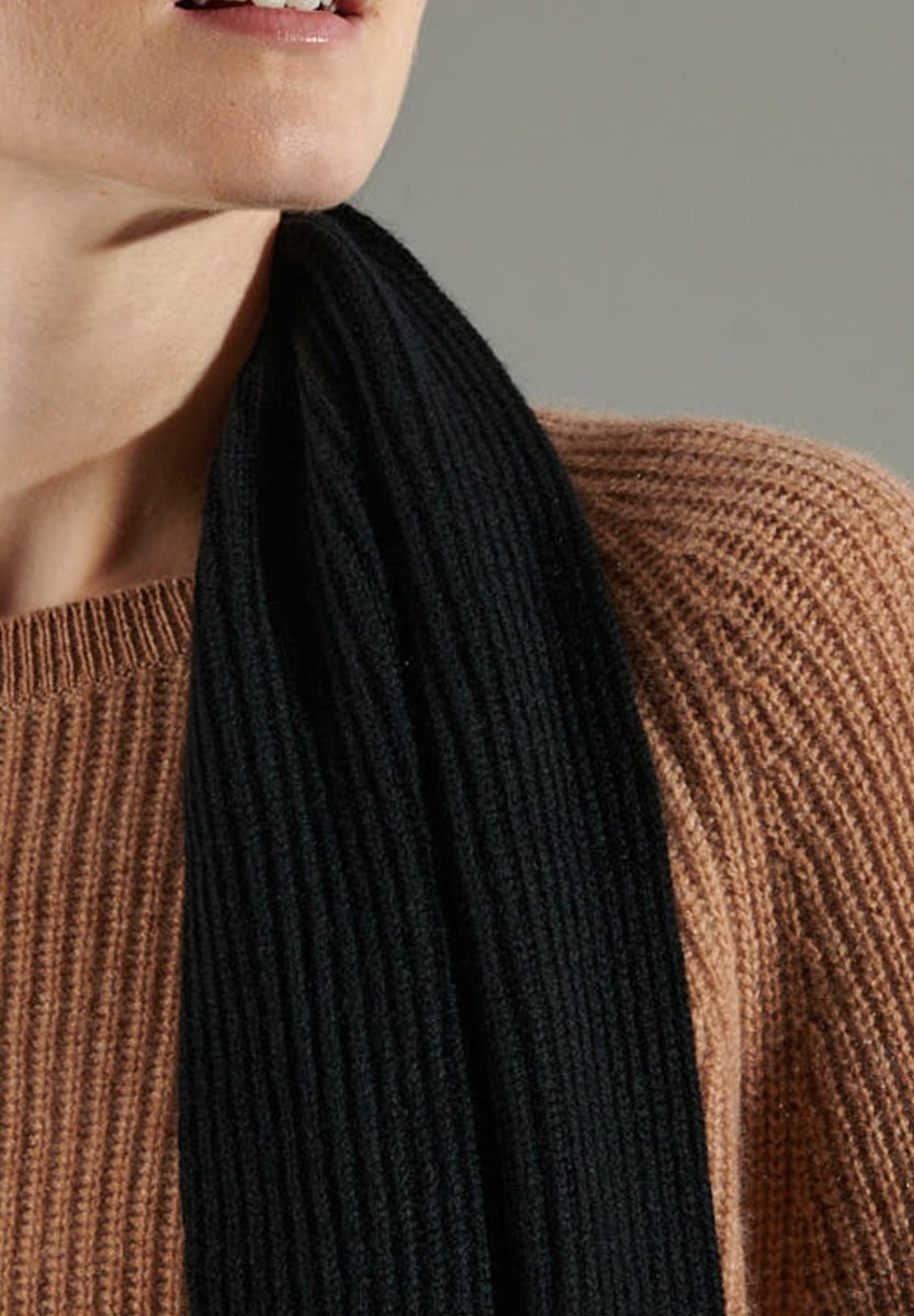 Écharpe unisex en cachemire 4 fils noir - UNI 10