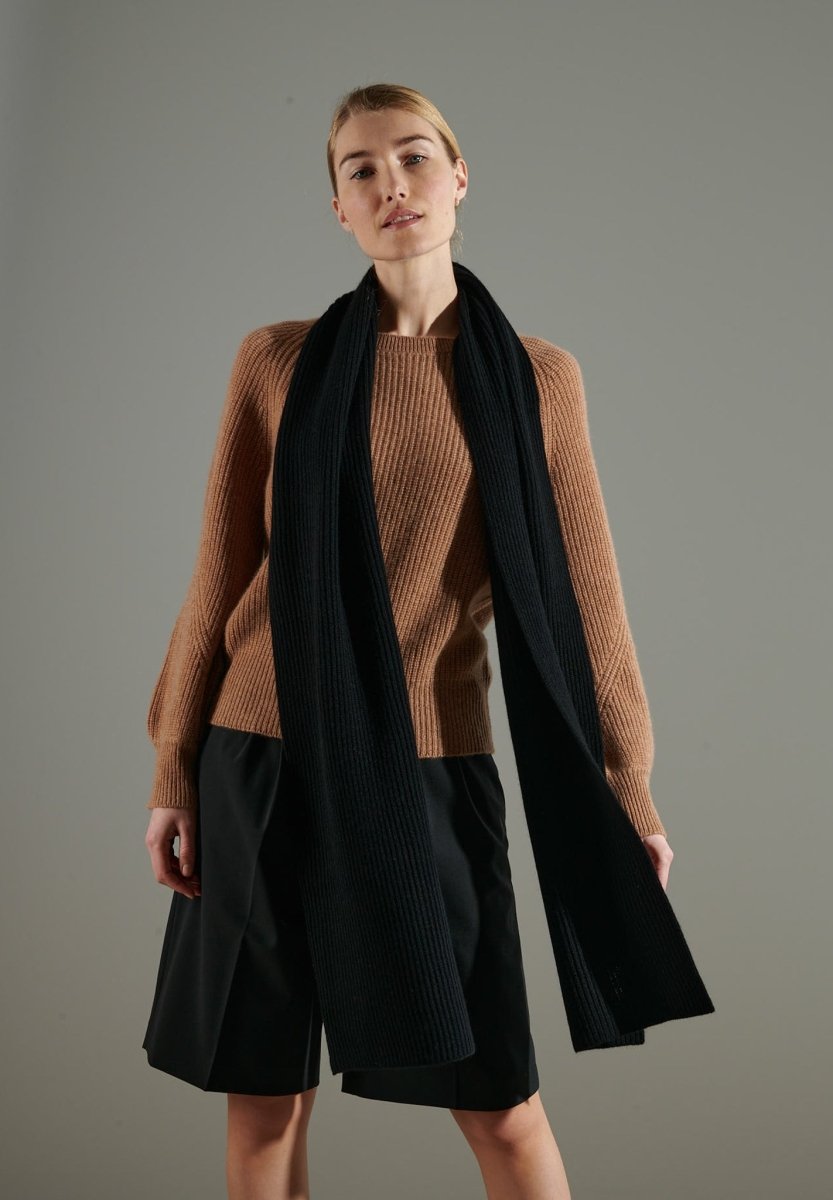 Écharpe unisex en cachemire 4 fils noir - UNI 10