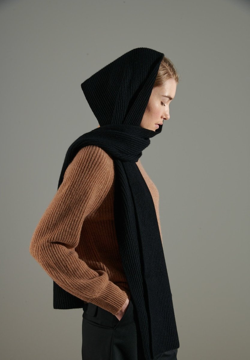 Écharpe unisex en cachemire 4 fils noir - UNI 10